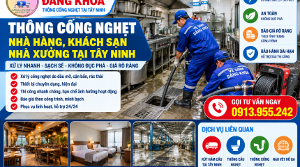 Thông Cống Nghẹt Nhà Hàng, Khách Sạn, Nhà Xưởng Tây Ninh